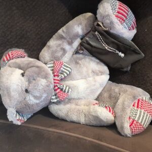 Sterling Silver Bear Charm Bracelet Italy / 925 Comes With A Brand New Grey Bear